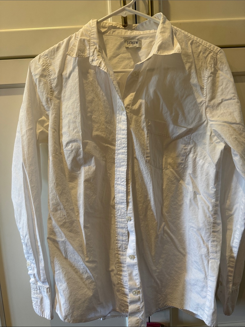 Women’s J. Crew White Lightweight Button-Front Shirt Jacket small